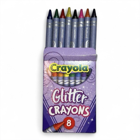 Crayola Glitter Crayons 8 Count Back to School Supplies Specialty Color Limited - Picture 3 of 3